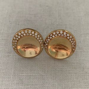 Movado 18k Gold Diamond Dot Earrings